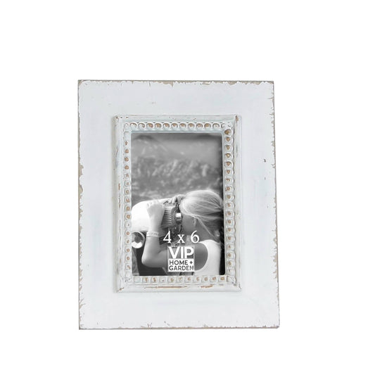 VIP Wood 9.5 in. White 4x6 Photo Frame