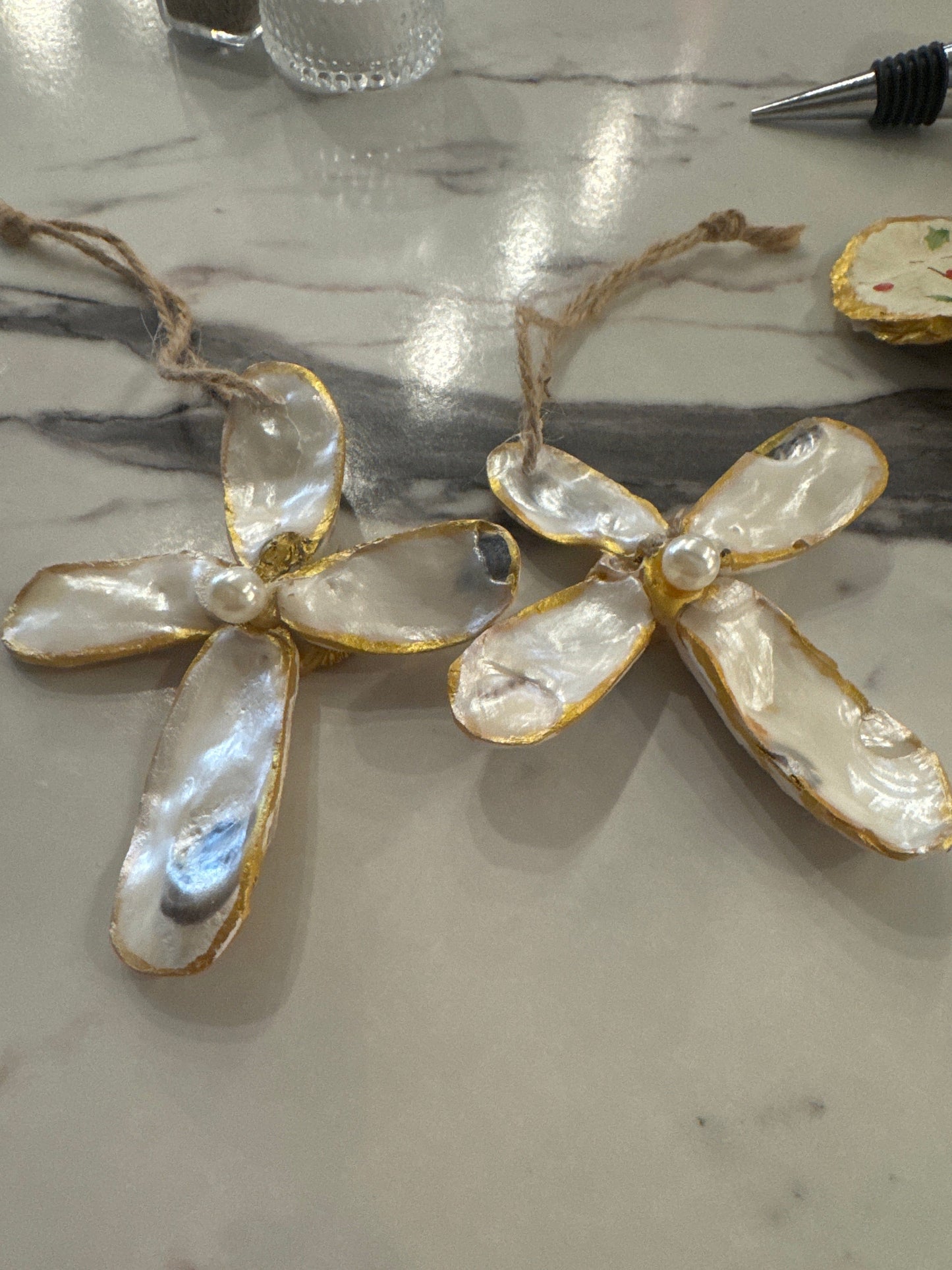 Small Cross Oyster Shell Ornament