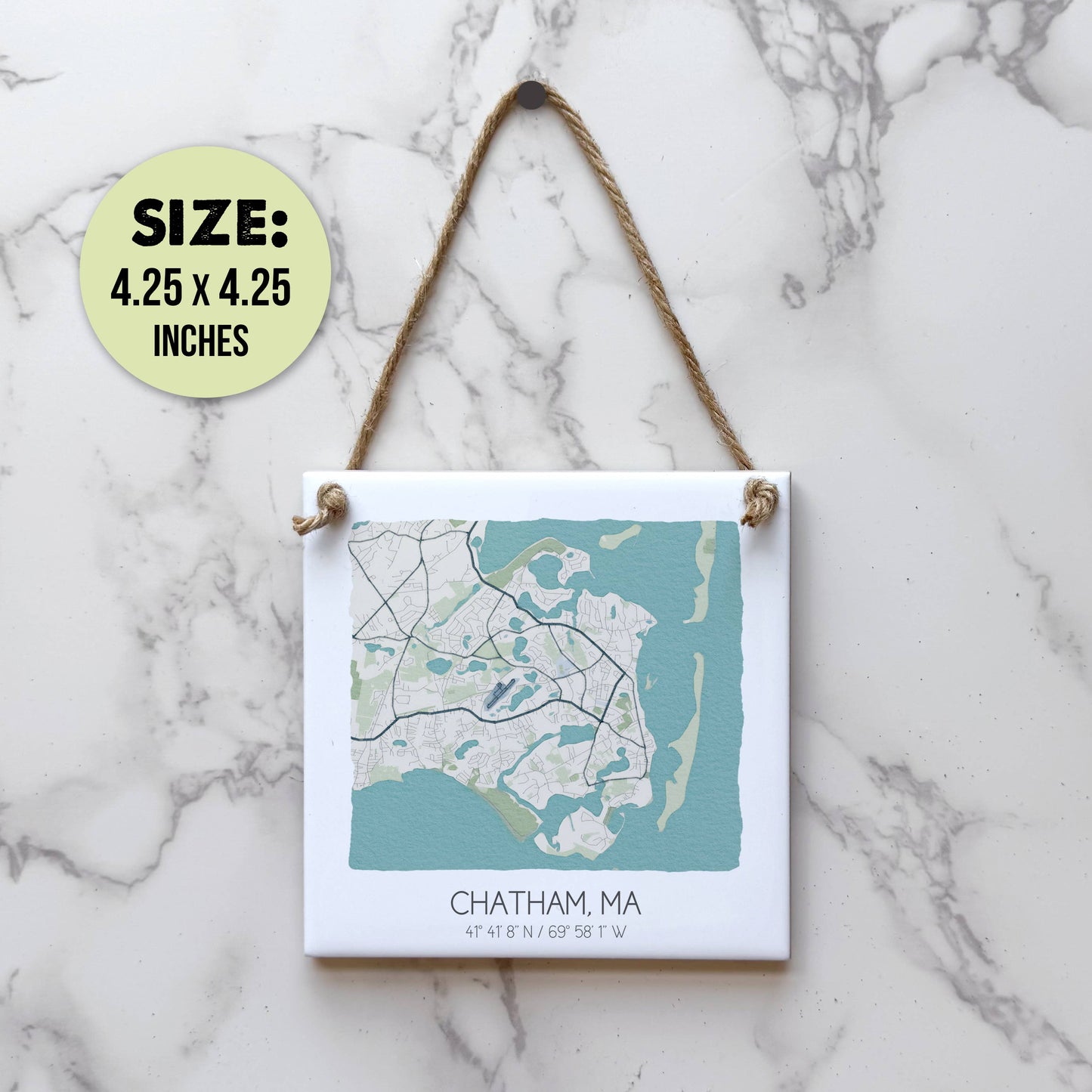 Custom Map Tile Wall Sign - Mini Square - Custom Order