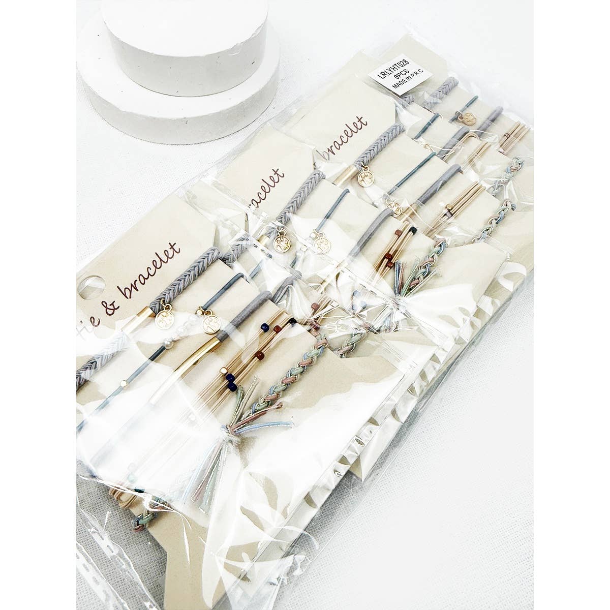 Boho Inspired Dusty Blue Tone Hair Tie Bracelets