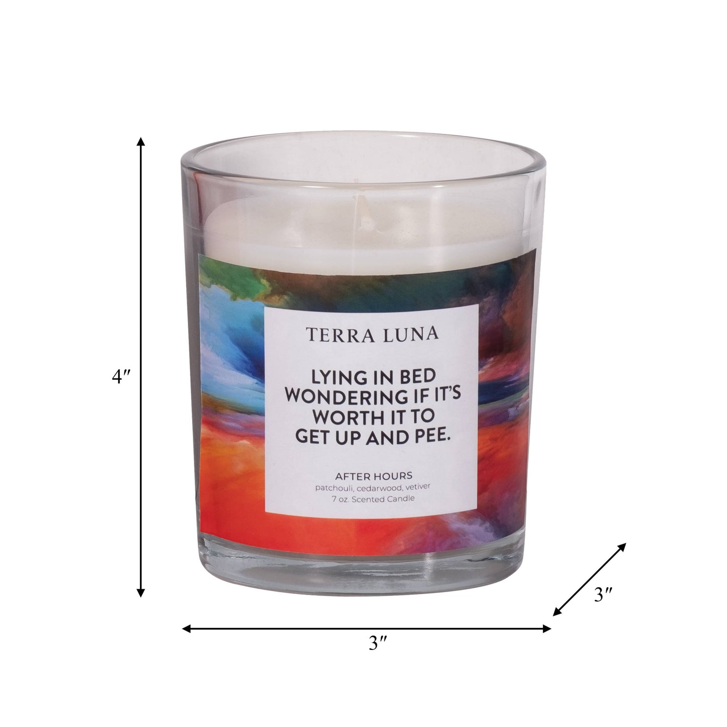 Decorative Candle - Orange/Blue Glass Lying In Bed, 7 Oz