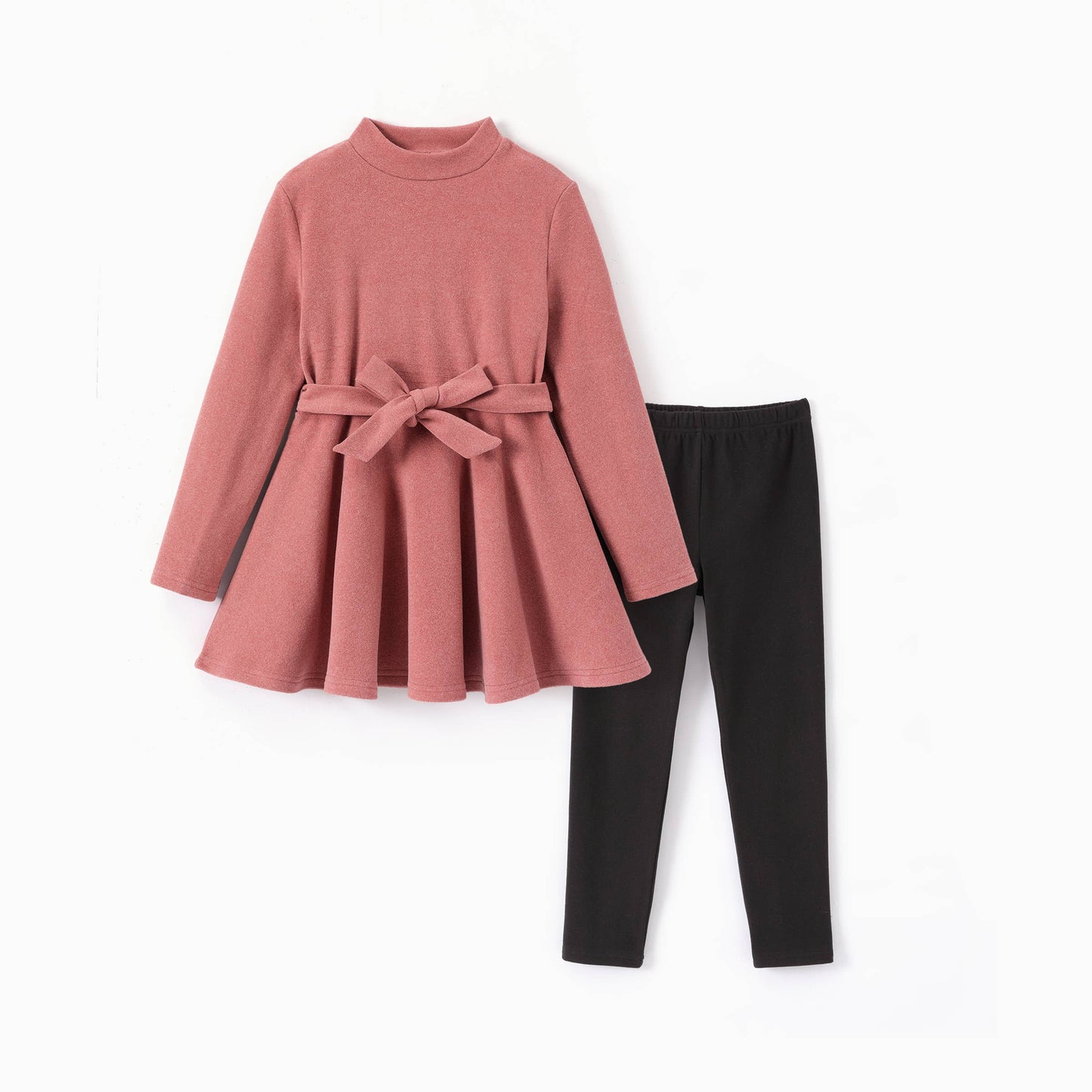 Kid Girl 2pcs Heat-insulating Ruffled Top and Leggings Set