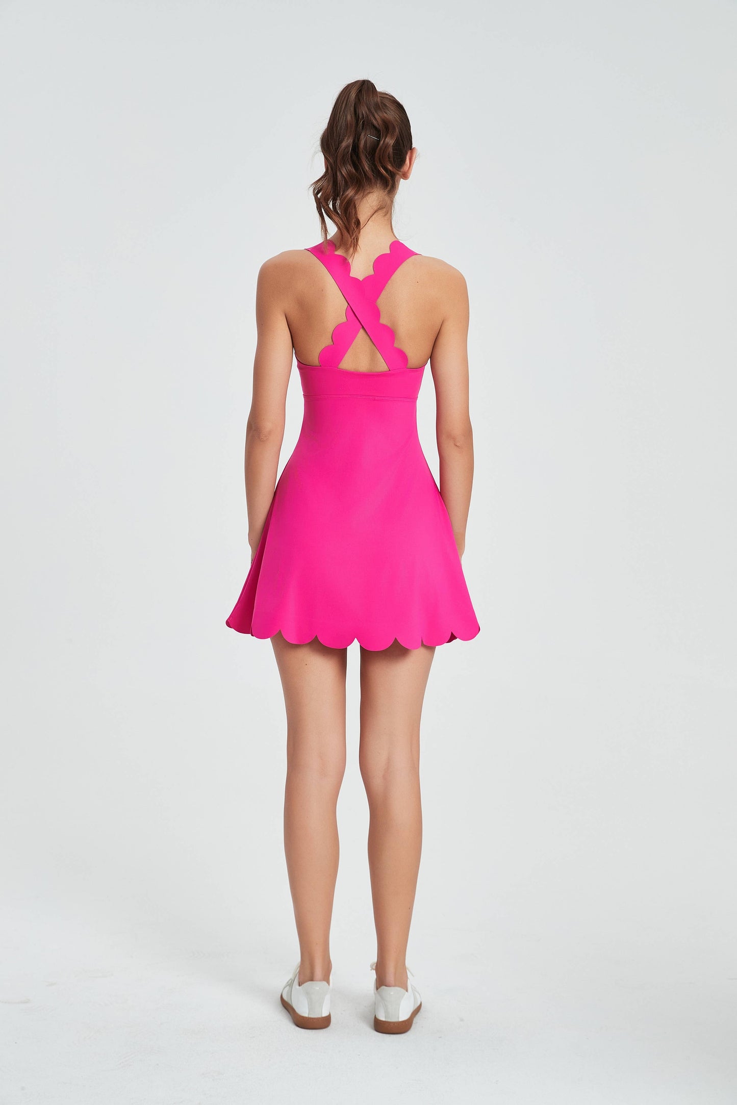Sylvie Lycra® Scallop Crossover Back Active Dress no