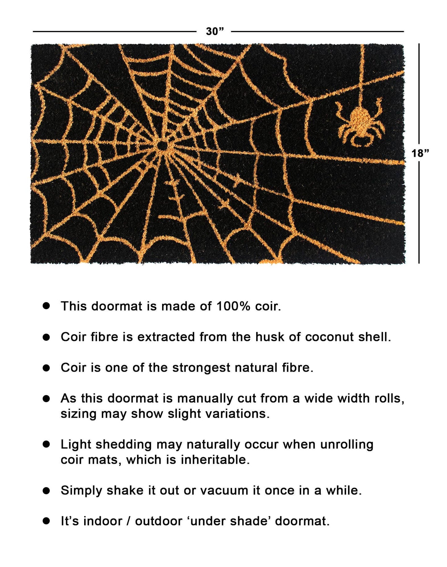 RugSmith Natural Tufted Spider Web Doormat, 18" x 30"