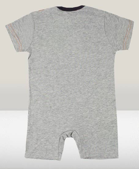 Grey Dinosaur Cotton Baby Romper