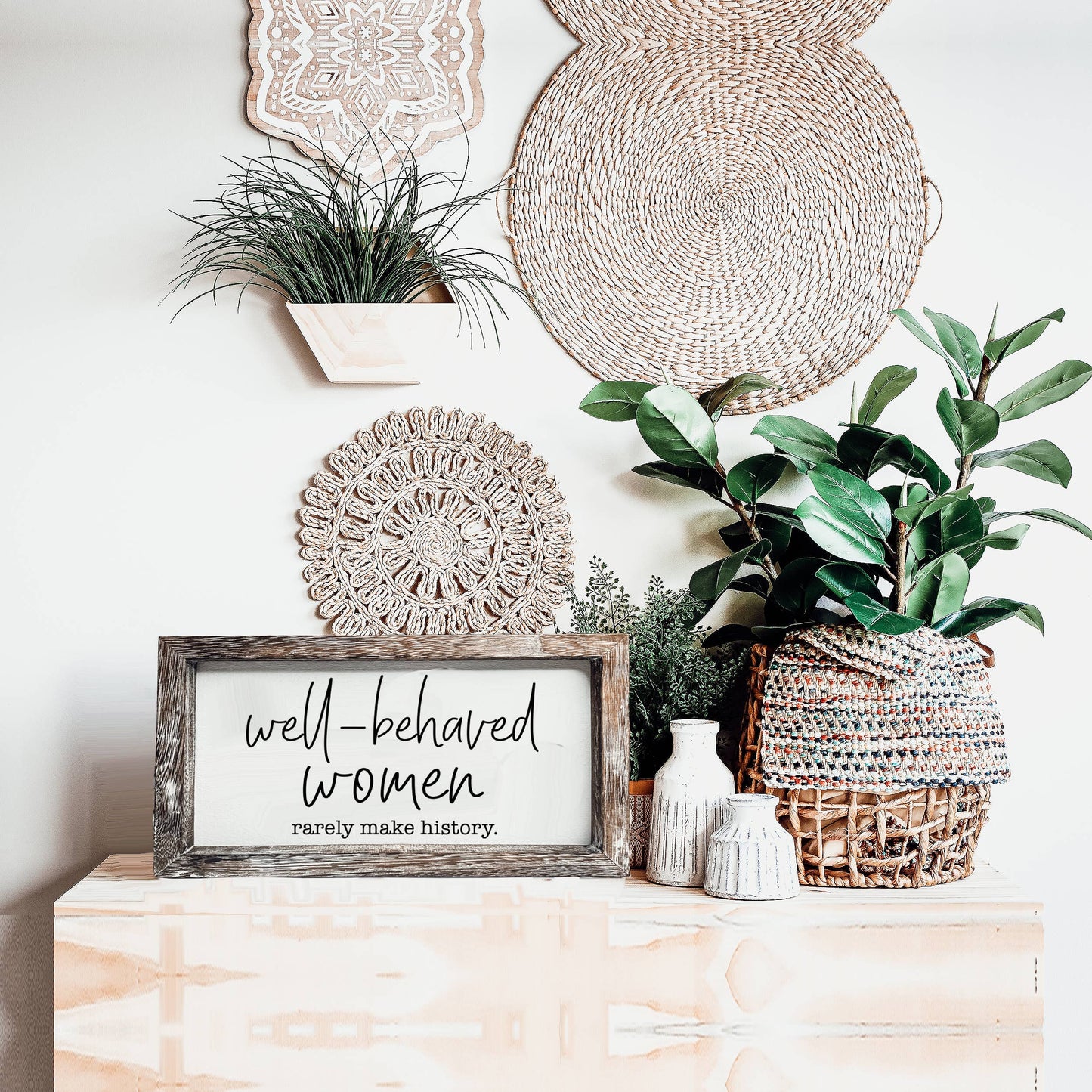 Wooden Sign For Home, Funny Home Decoration Wall + Shelf Art