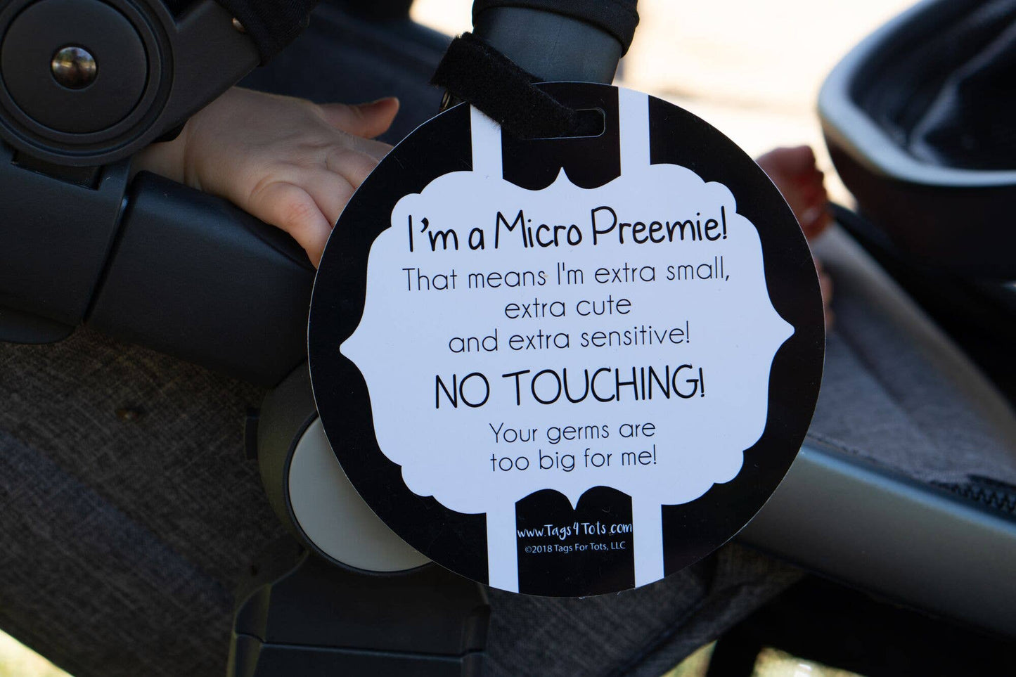 Micro Preemie No Touching Car Seat And Stroller Tag