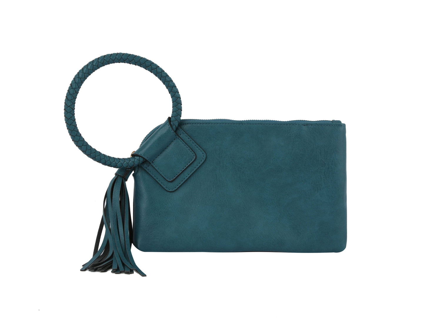 Braided Ring Handle Wristlet Clutch