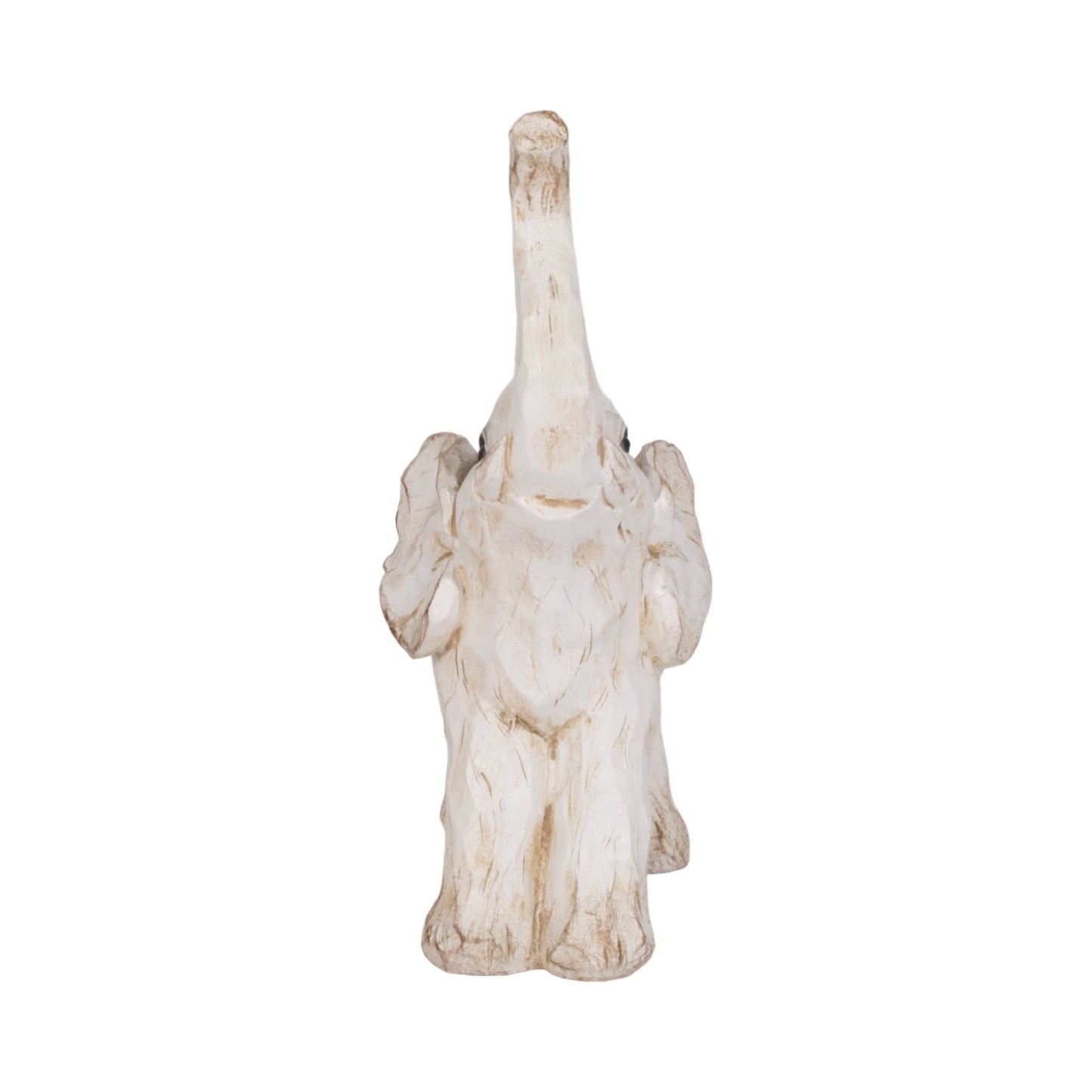Resin Elephant Statue Decorative Sculpture - White, 8 in.