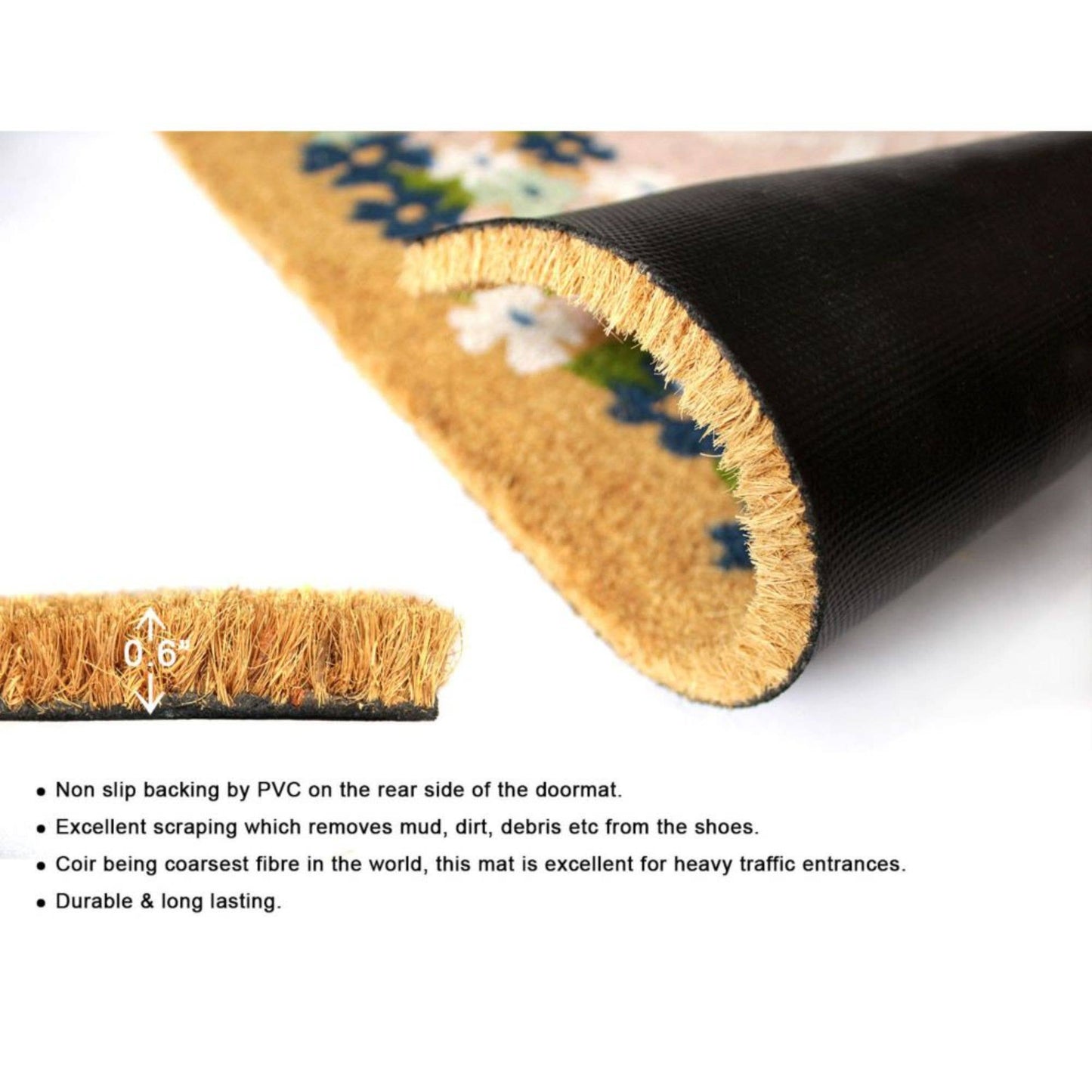 RugSmith Tufted Home Mason Jar Coir Doormat, 18" x 30"