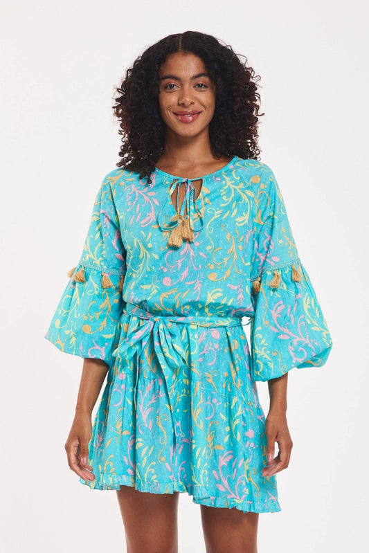 Alcee Dress Miami Swirl Aqua Multi Spring Summer