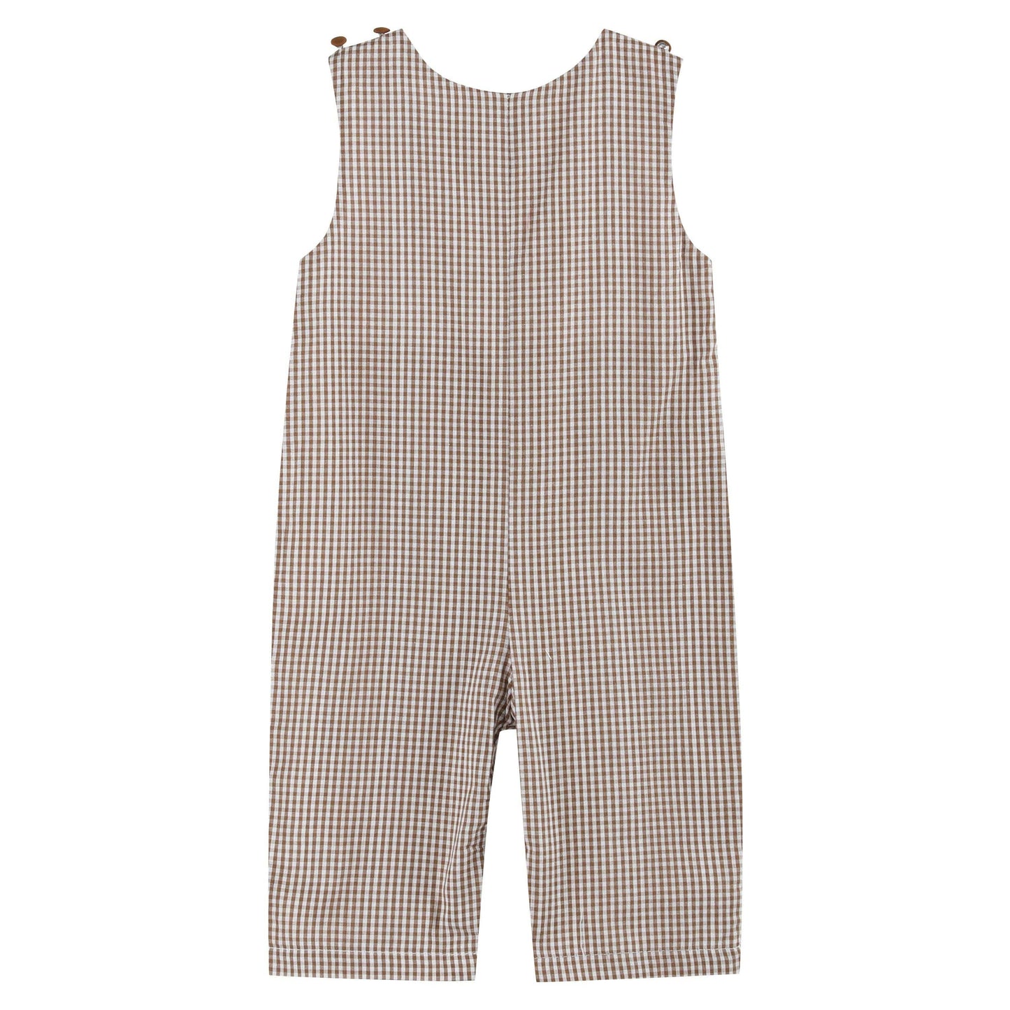 Brown Gingham Pumpkin and Corn Tractor Overalls