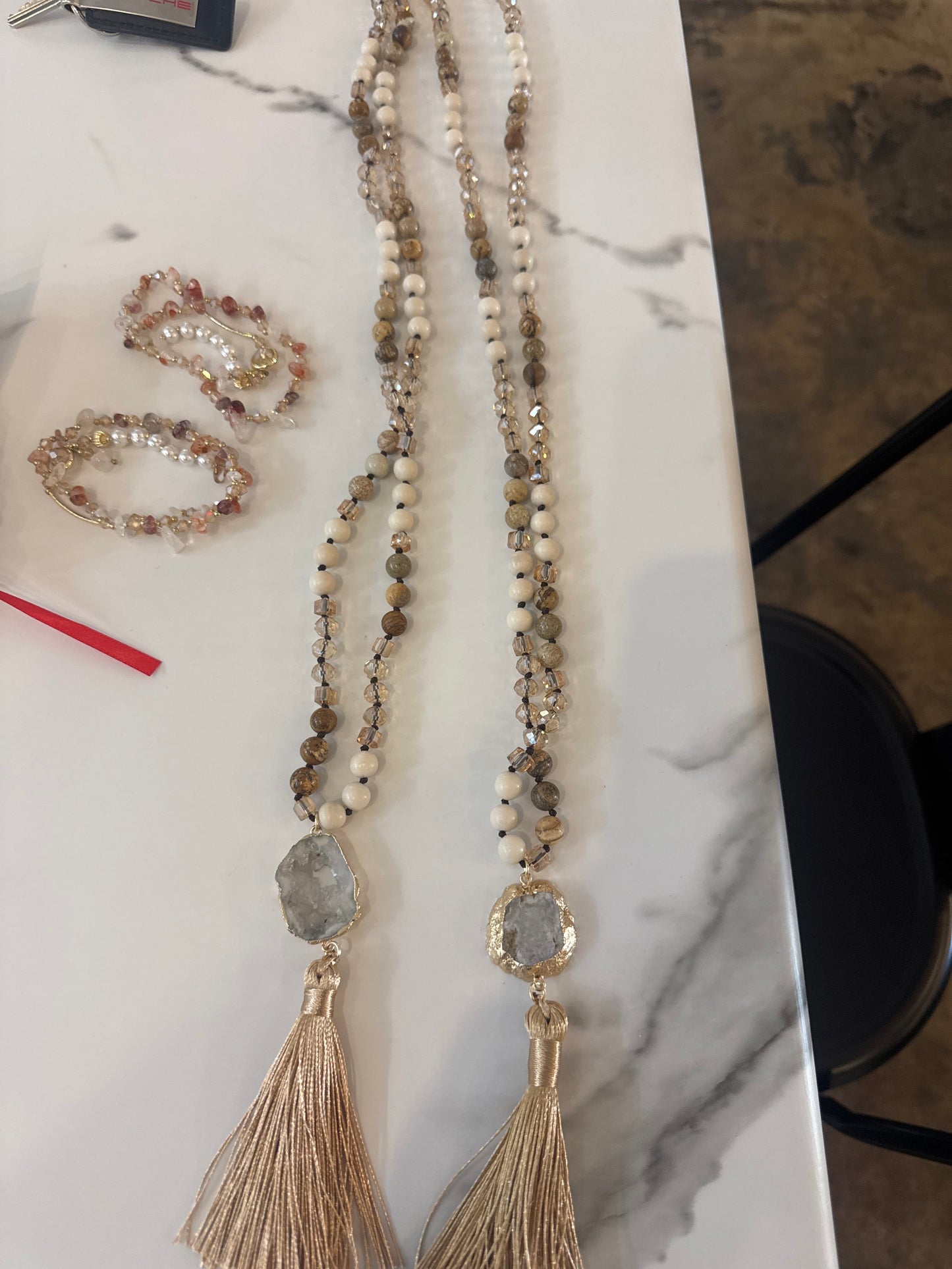 Natural Stone & Geode Necklace