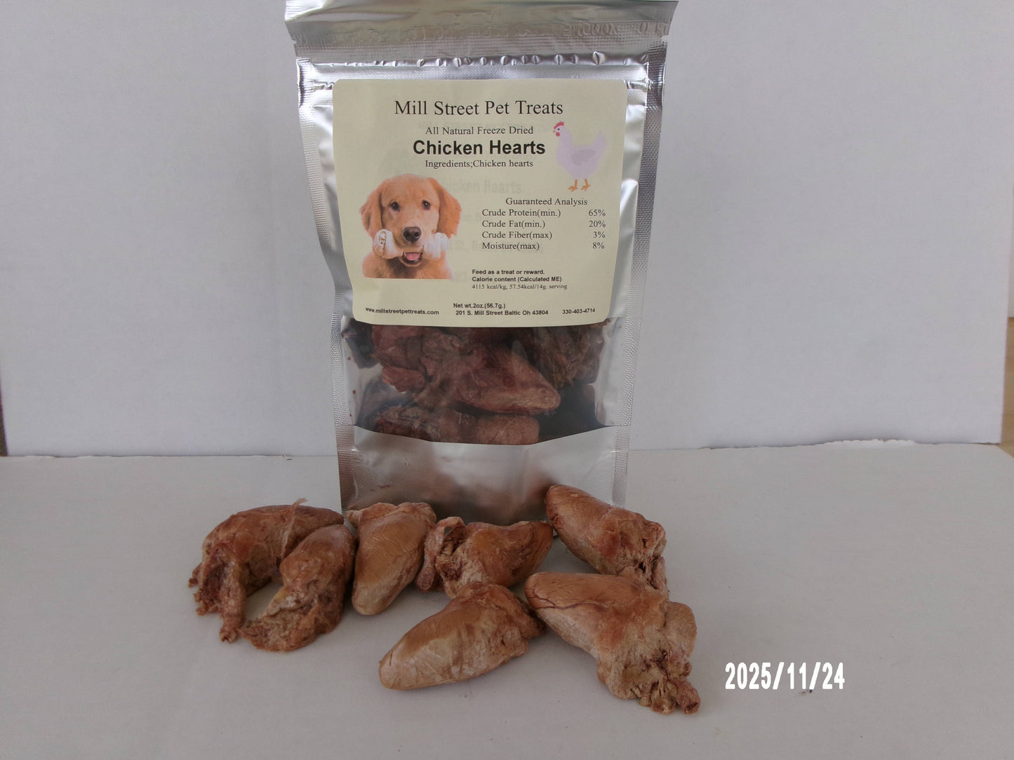 Chicken Hearts Freeze Dried/2oz.