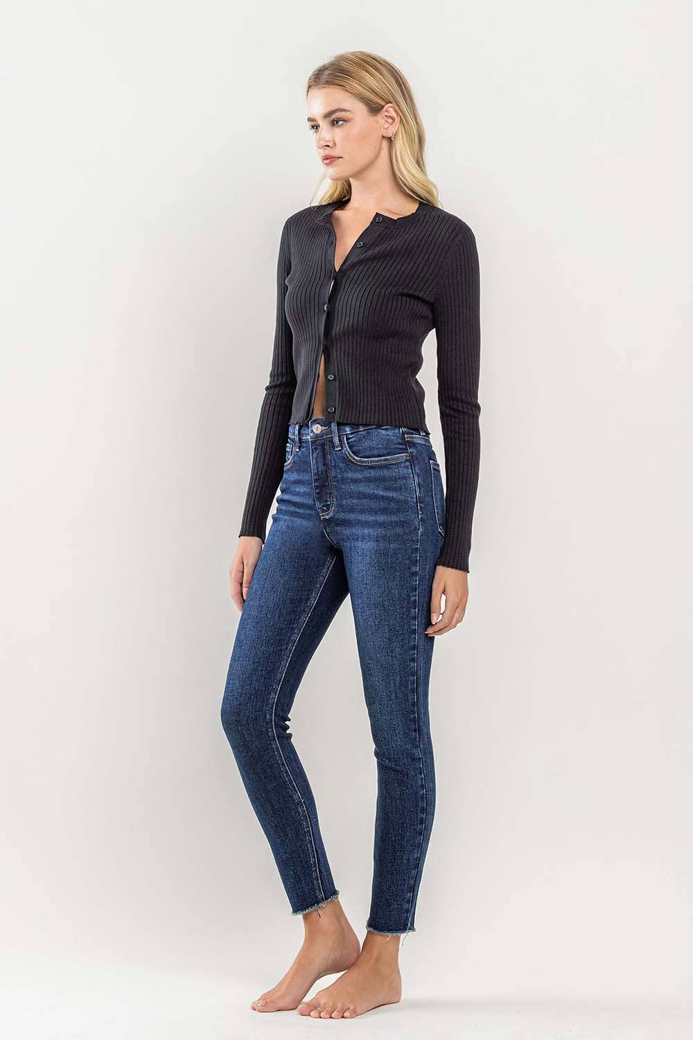 TUMMY CONTROL HIGH RISE CROP SKINNY JEANS LV1208