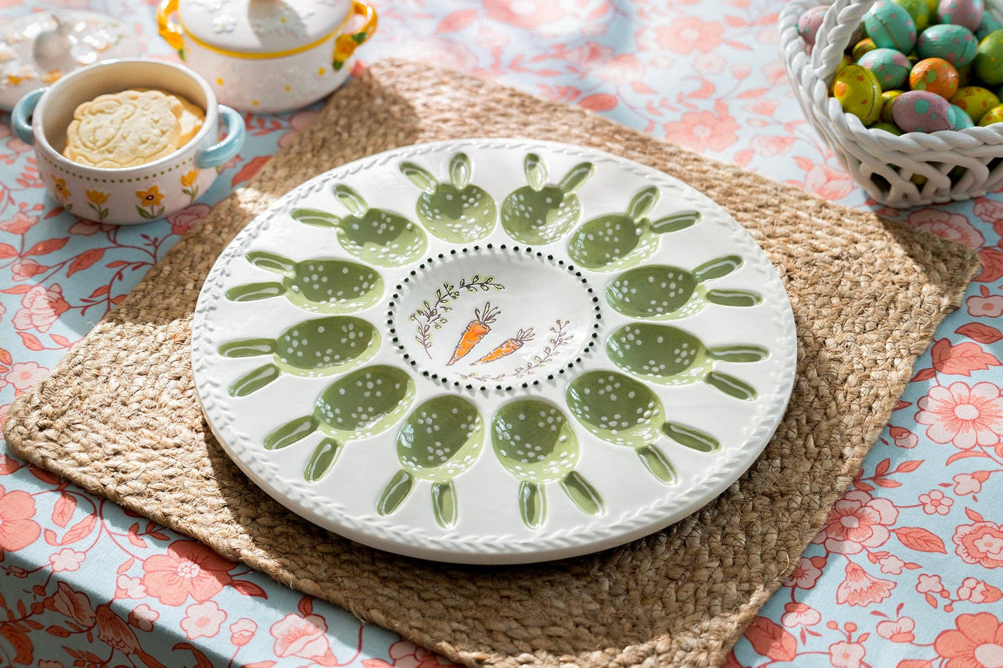 Carrot Bunny Garden 12 Count 11.5" Egg Platter