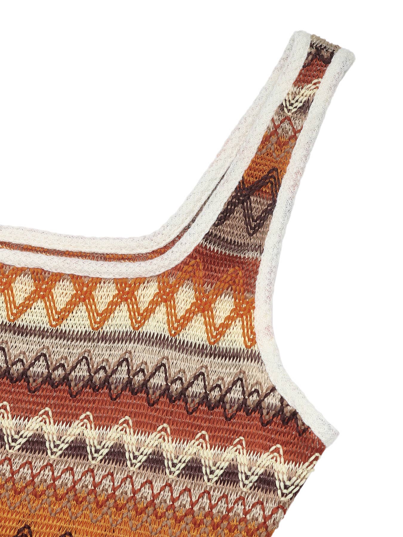 Bohemian Striped Resort Square-Neck Dress