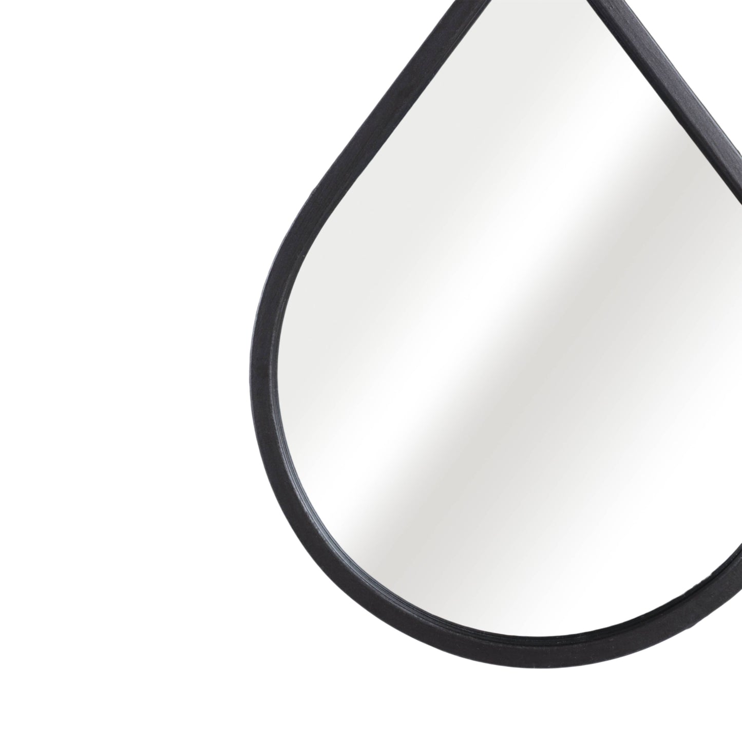 Wall Mirror Set of 2 - Silver Metal Wood Teardrop, 11/14 in.