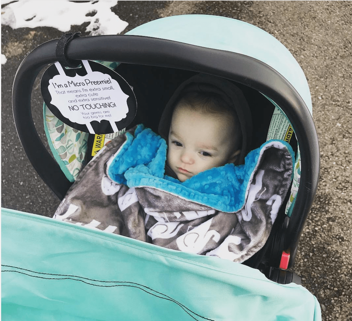 Micro Preemie No Touching Car Seat And Stroller Tag