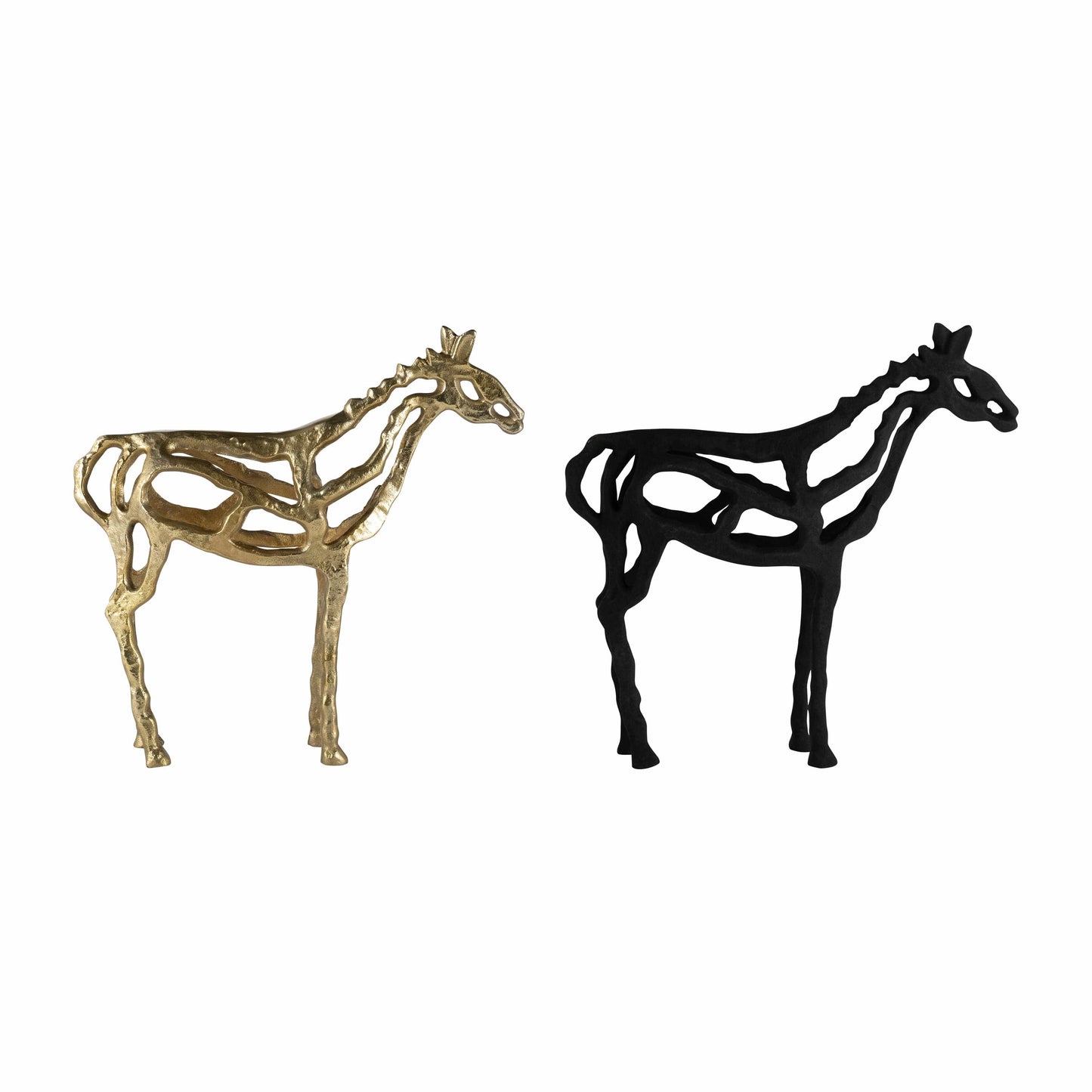 Decorative Sculpture - Black Metal Horse Illusion, 14 in.