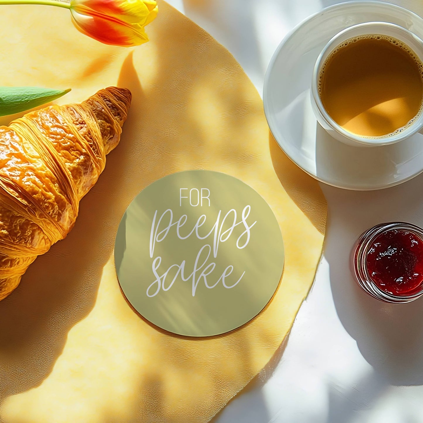 Easter Tabletop Decorations, Spring Coaster Gift Set Ceramic