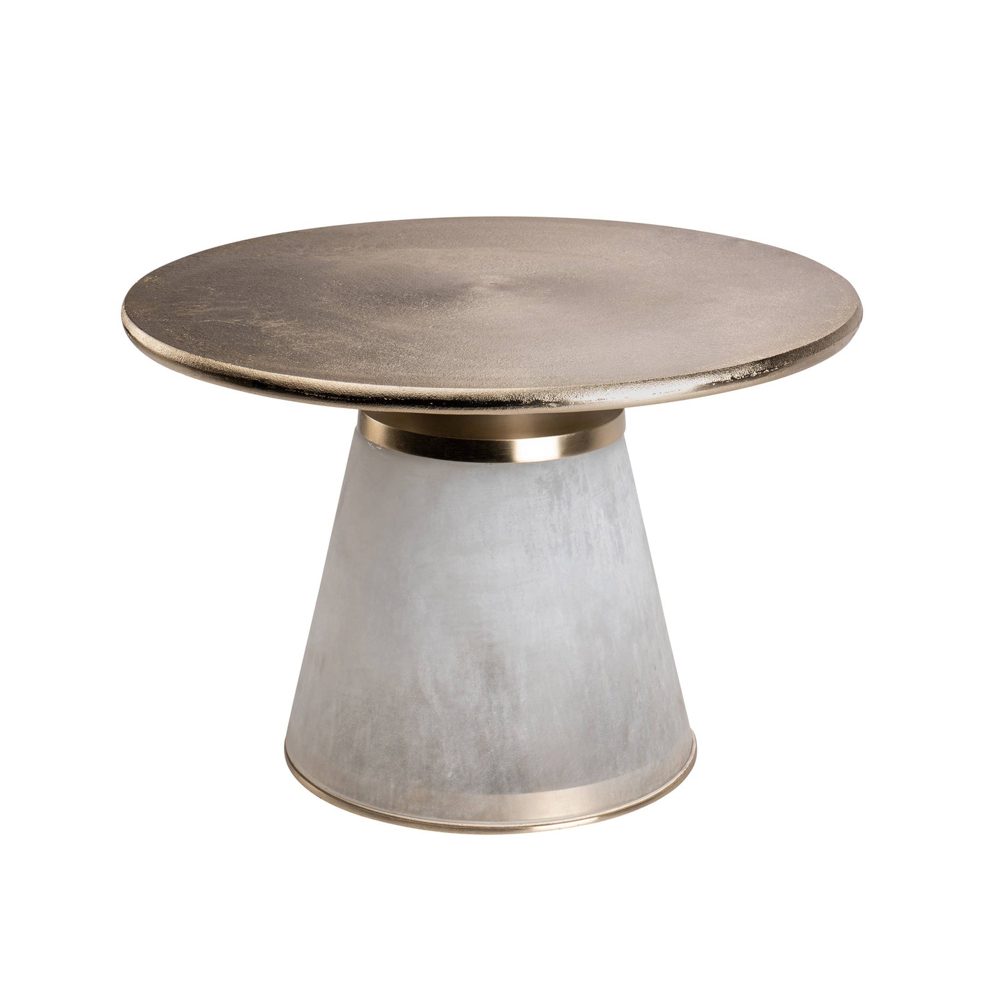 Metal Glass Round Coffee Table Pedestal Base - Clear, 17 in.