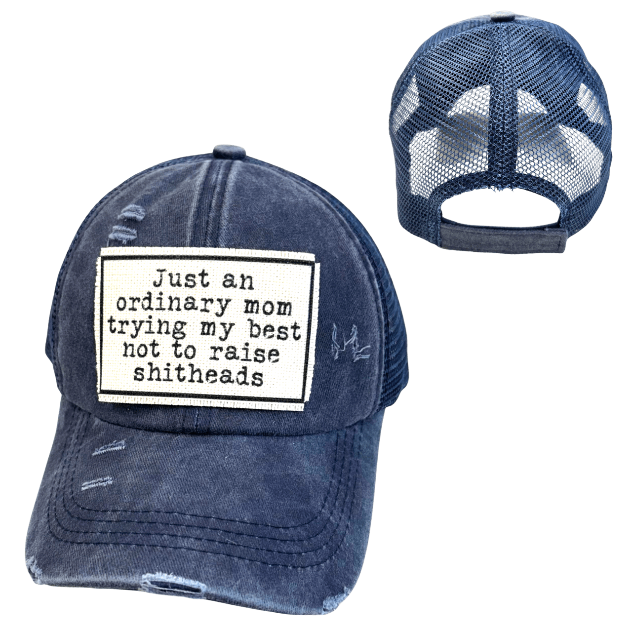 MOM TRYING NOT TO RAISE SHITHEADS | WOMAN'S HAT | DISTRESSED