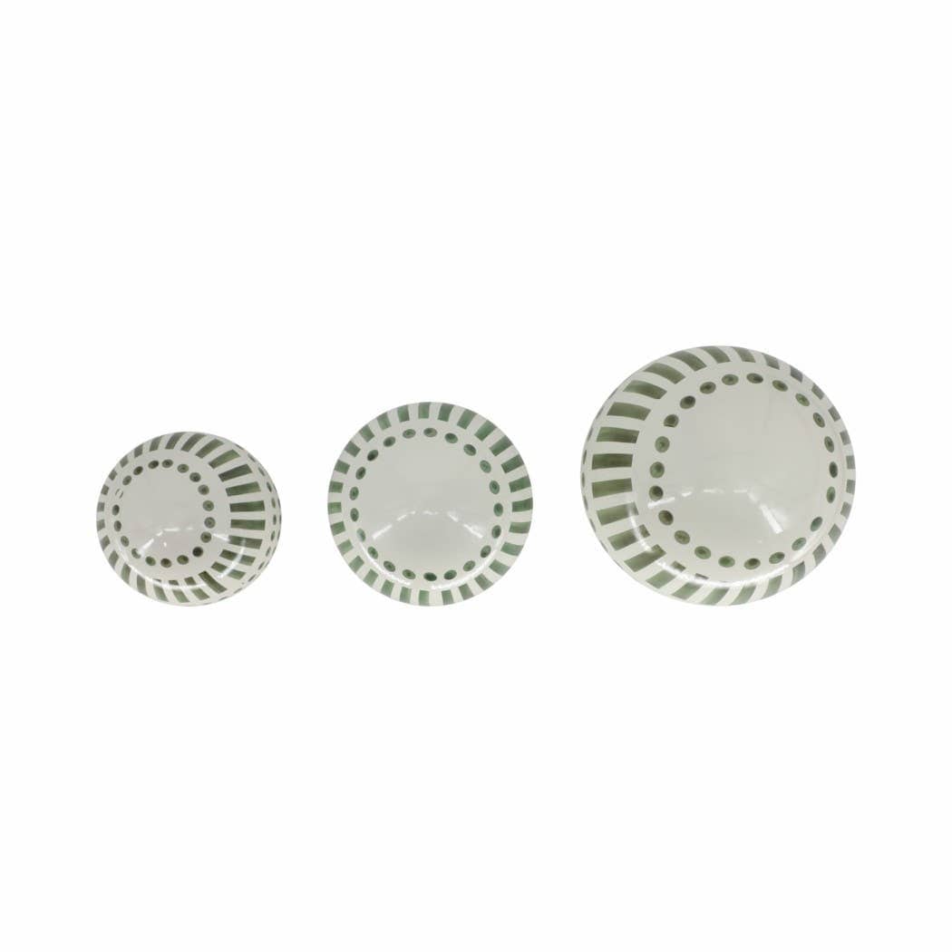 Green Ceramic Modern Line Design, 4/5/6 in.