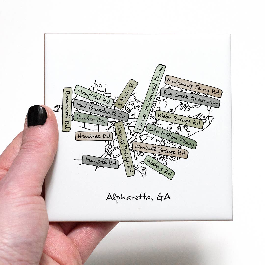 Street Names Map Coasters -