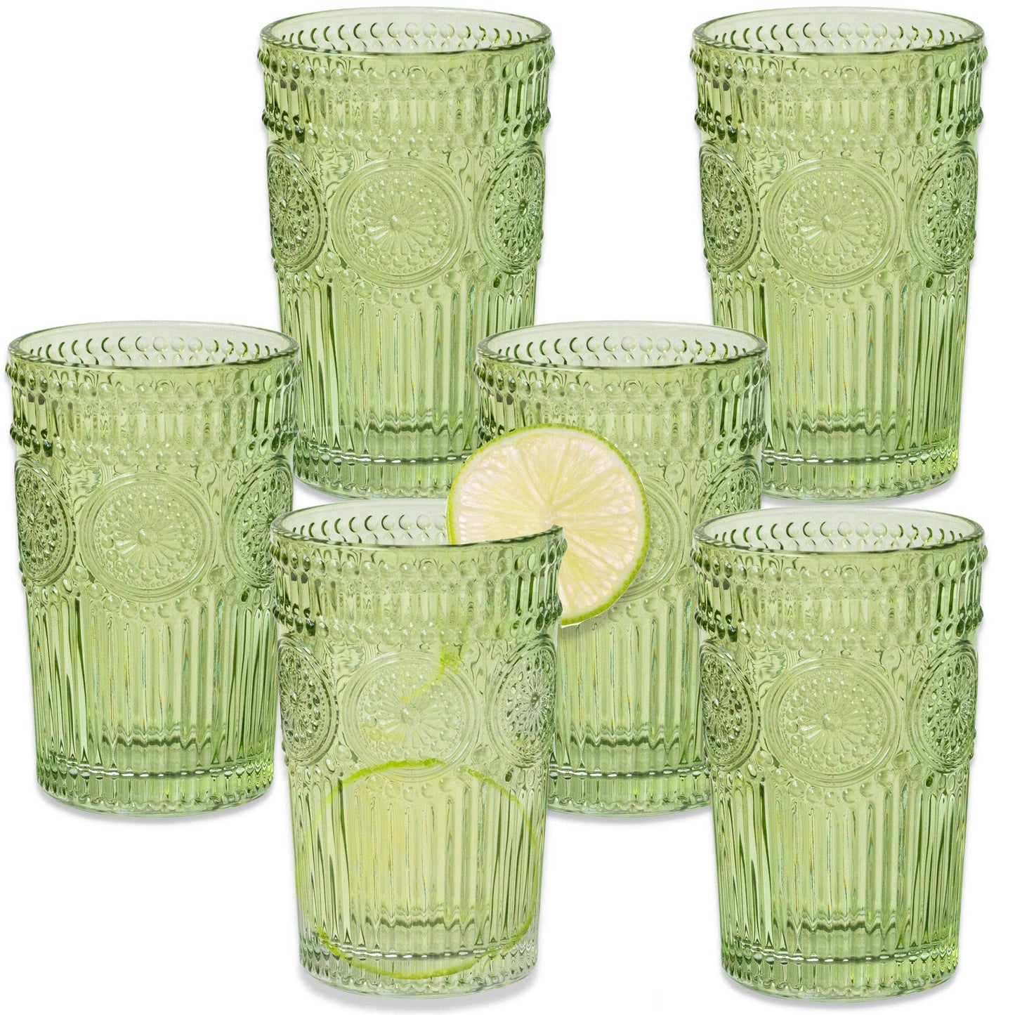 13 oz. Vintage Textured Drinking Glasses (6 pcs)