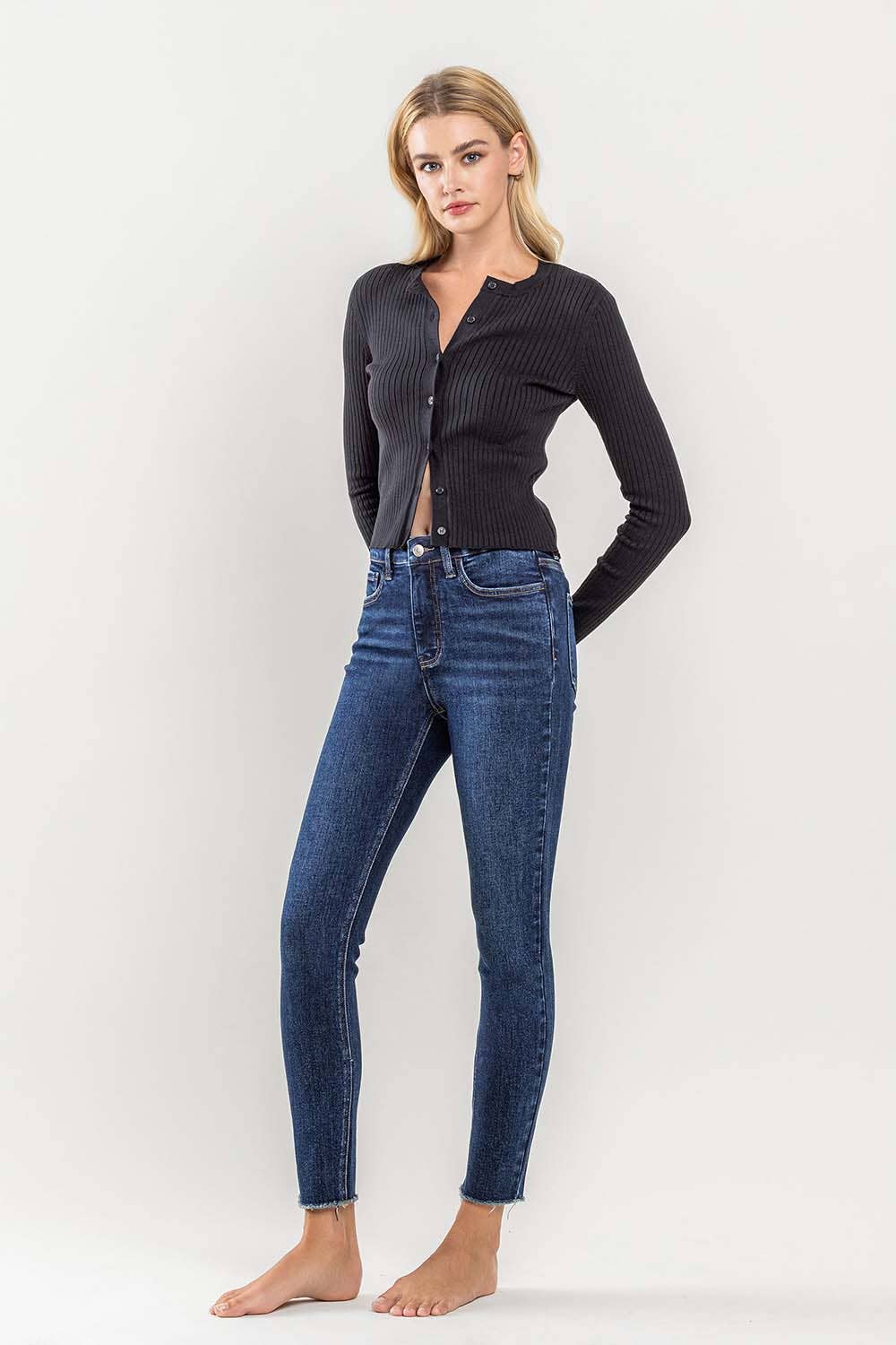 TUMMY CONTROL HIGH RISE CROP SKINNY JEANS LV1208