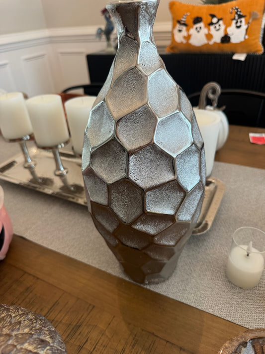 Silver Ceramic Vase
