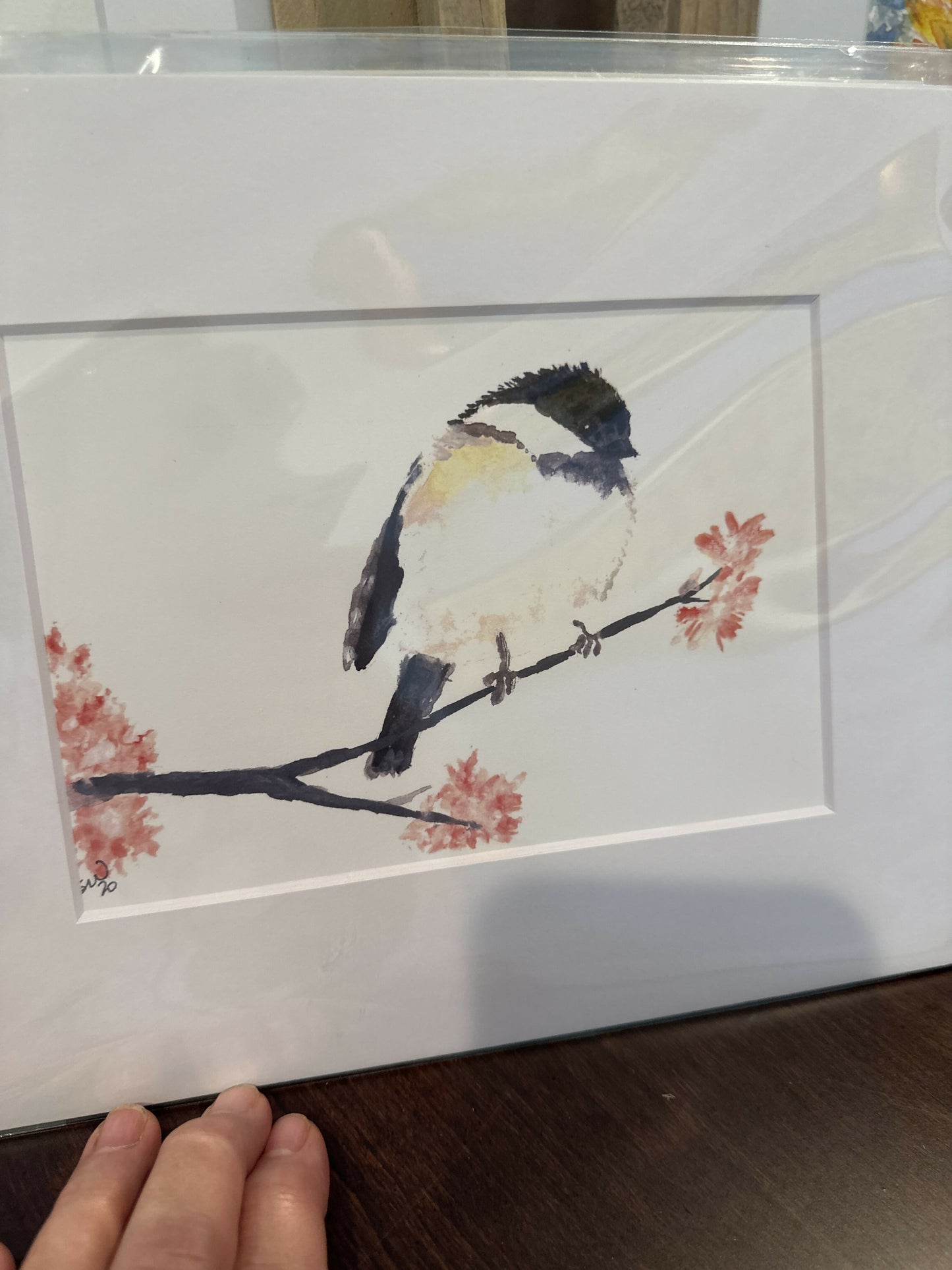 5x7 Print matted to 8x10 My Little Chickadee