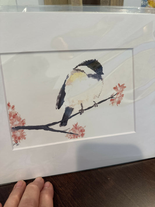5x7 Print matted to 8x10 My Little Chickadee