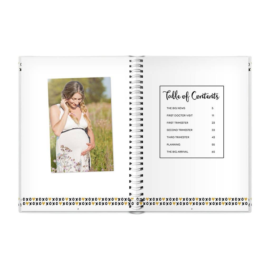 Pregnancy Journal, Black White & Gold