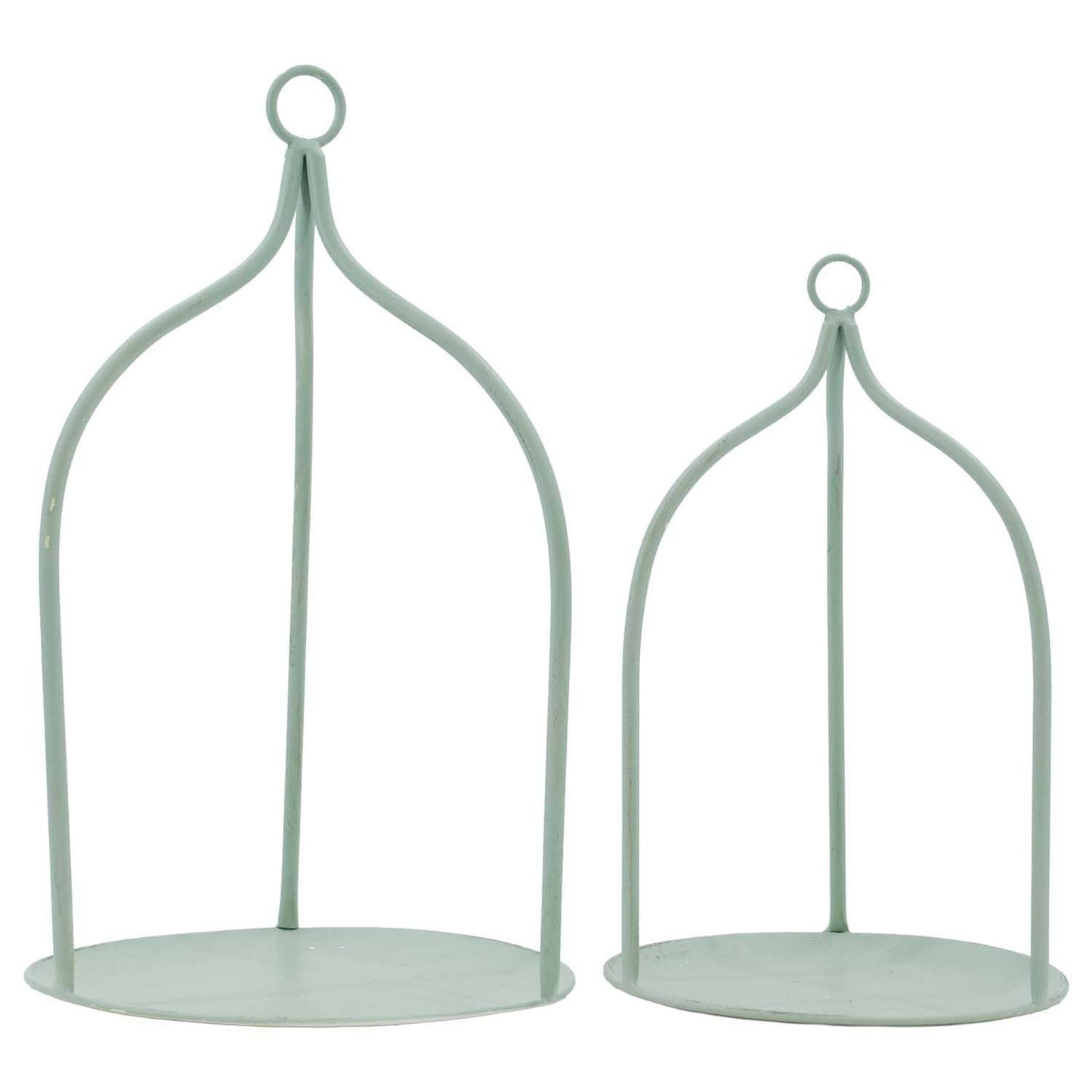 Set of 2 Large Sage Open Lanterns