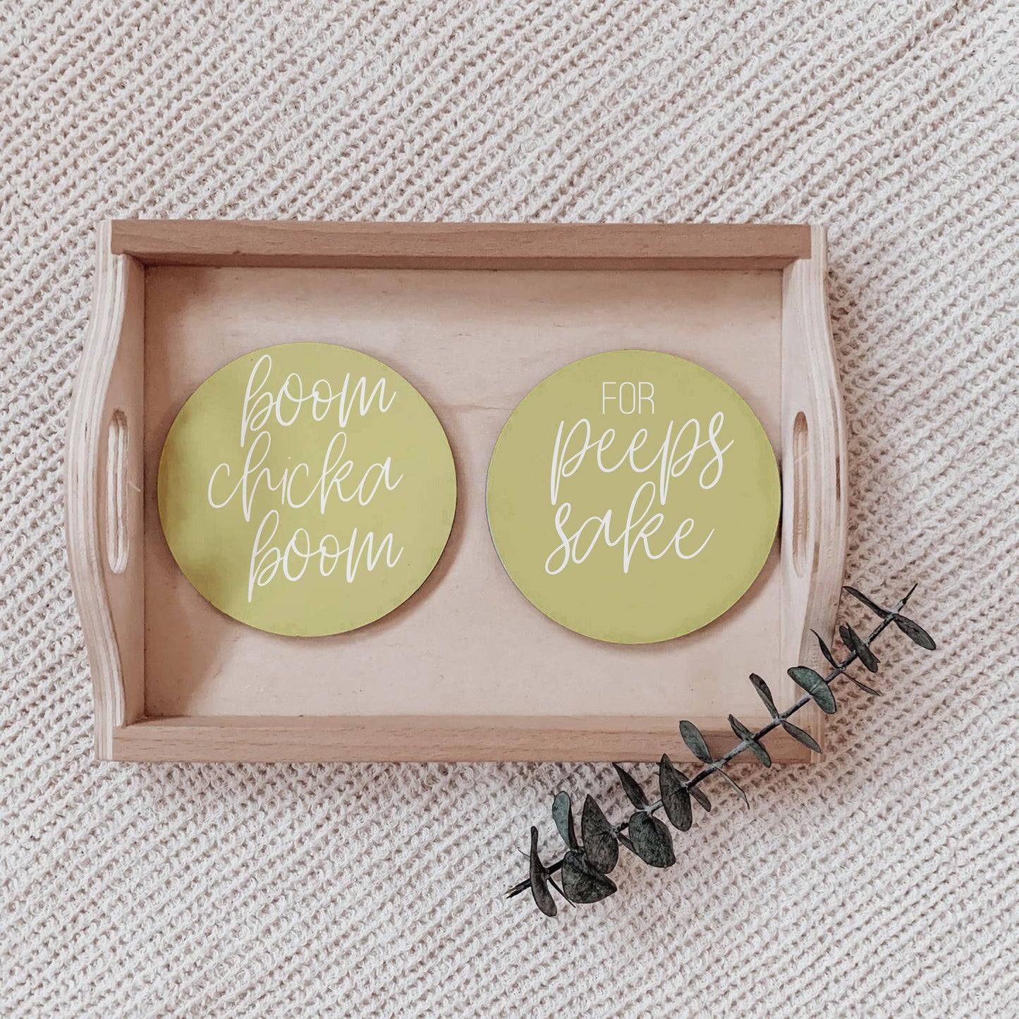 Easter Tabletop Decorations, Spring Coaster Gift Set Ceramic