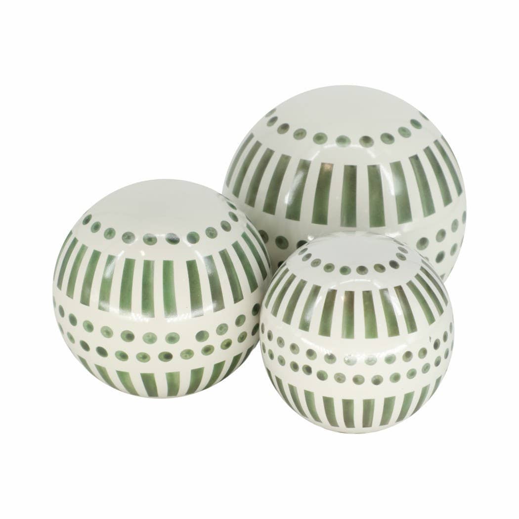 Green Ceramic Modern Line Design, 4/5/6 in.