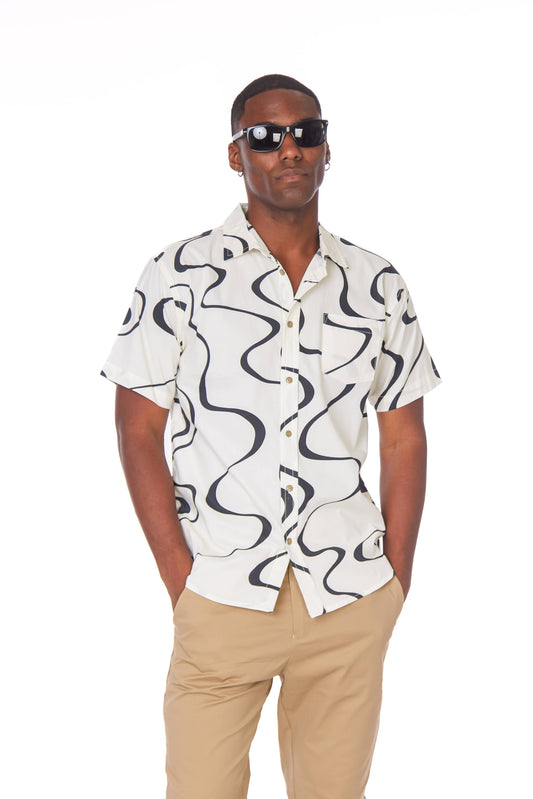 Men's Woven Printed Short Sleeve Shirt