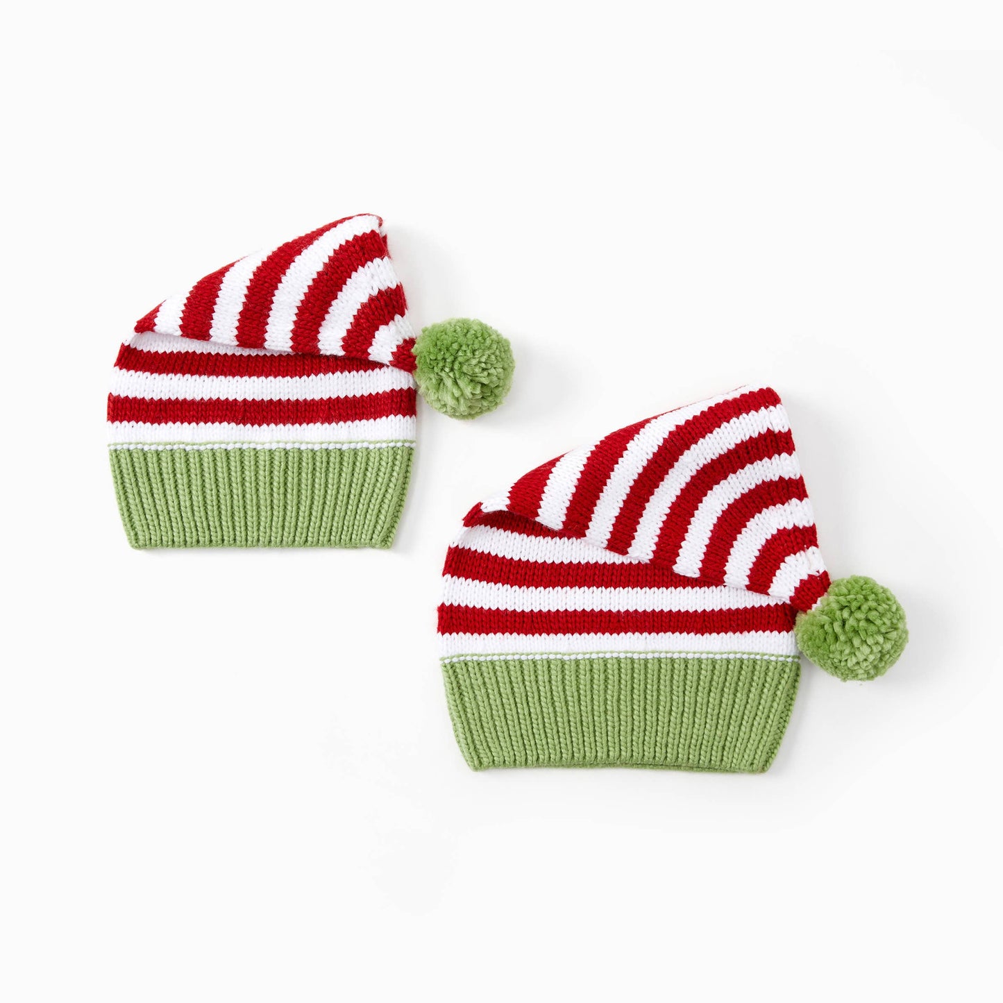 Christmas Family Crochet Red & Green Striped Knit Hat