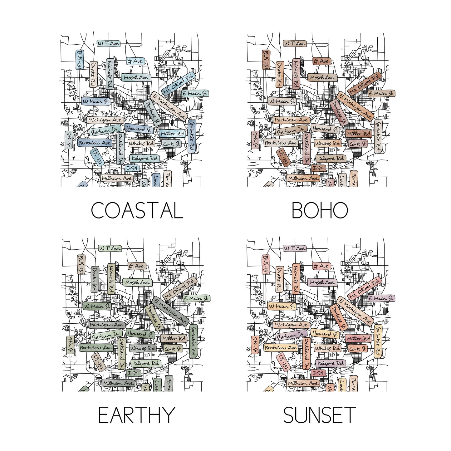 Street Map Print -