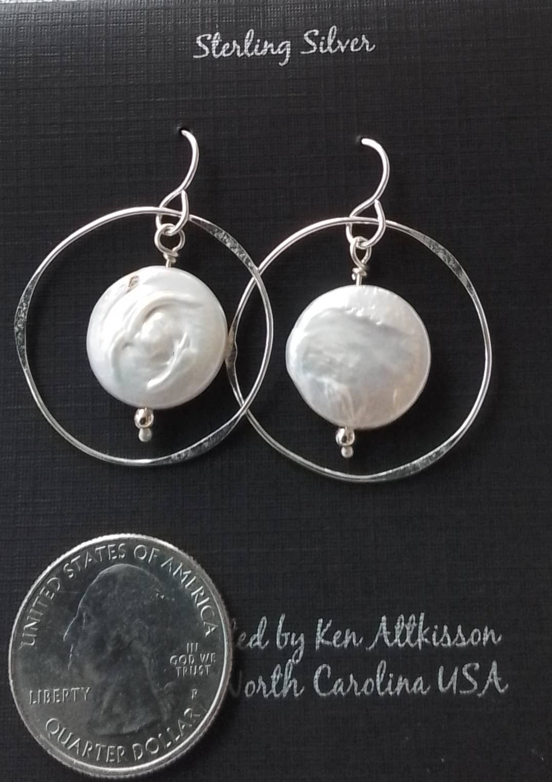 Sterling Silver Circle With Fresh Water Pearl