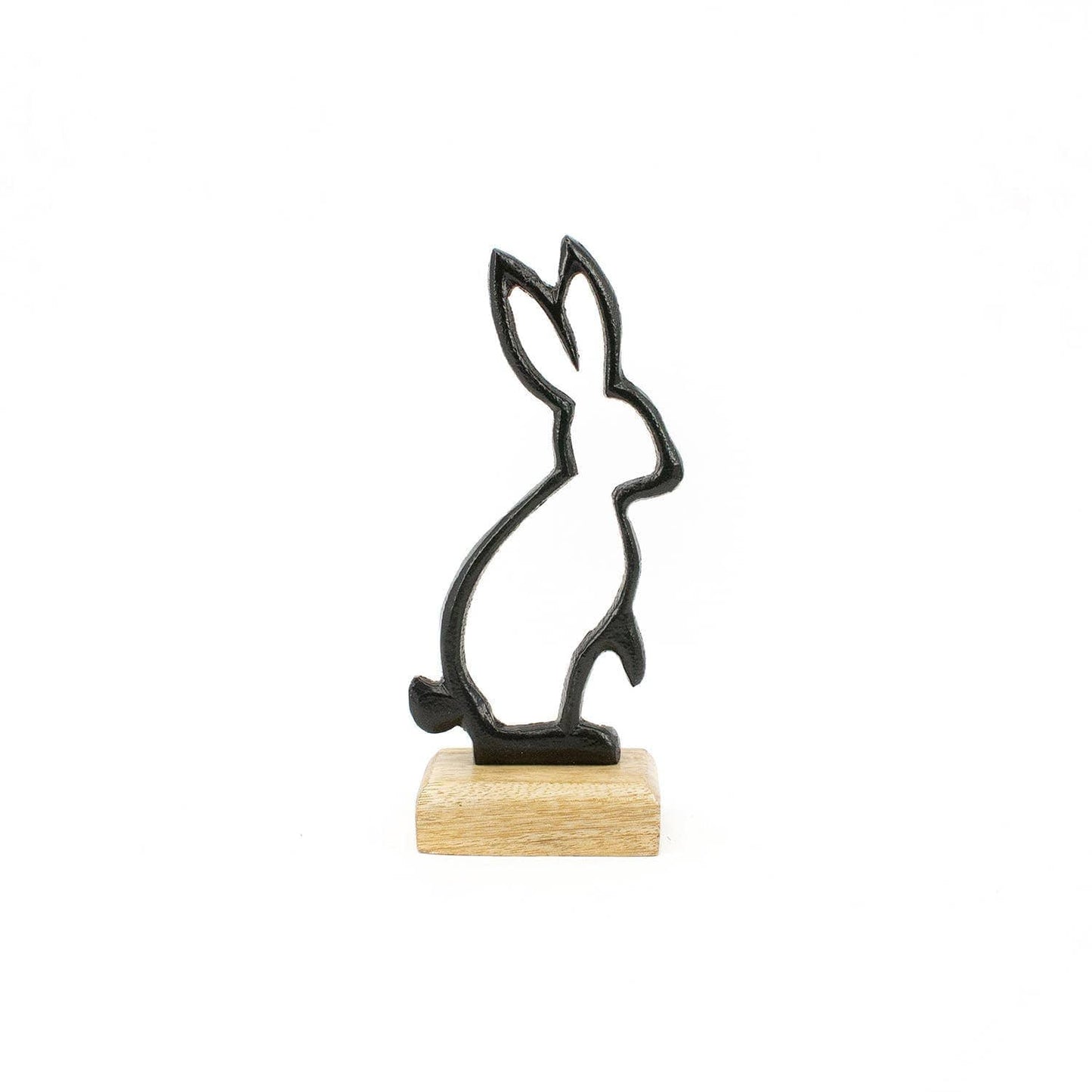 Tall Metal Bunny Cutout on Stand