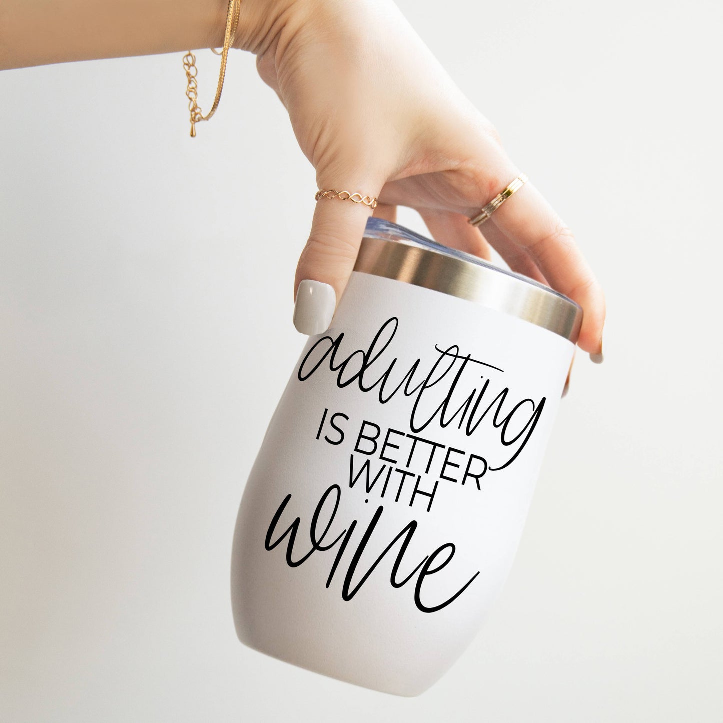 Wine Tumbler With Lid, 17oz Insulated Stainless Steel Cups