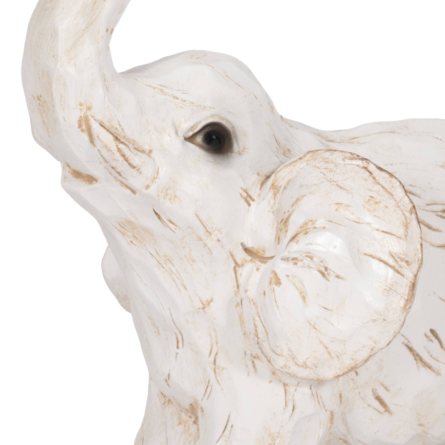 Resin Elephant Statue Decorative Sculpture - White, 8 in.