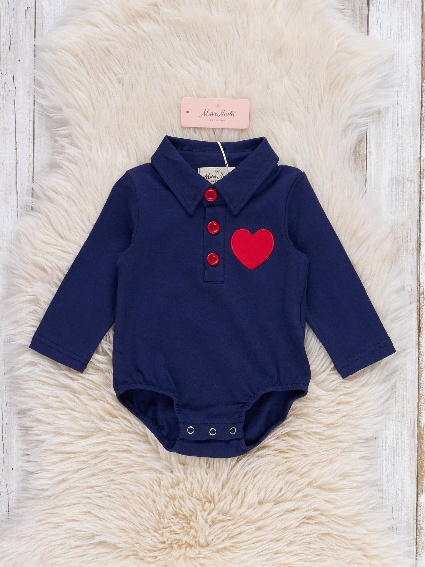 Love Game Polo Embroidered Onesie
