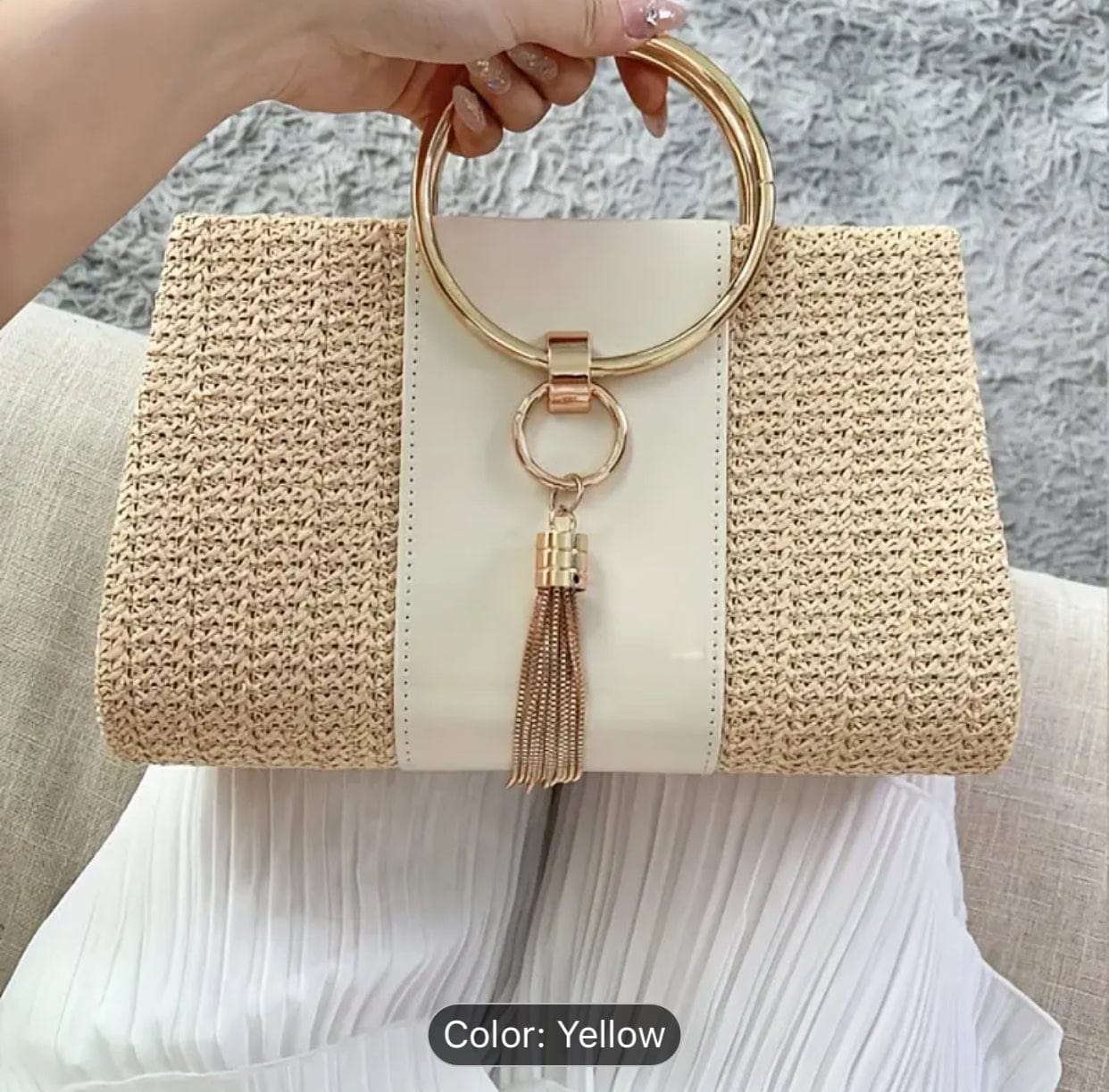 Woven Straw Purse