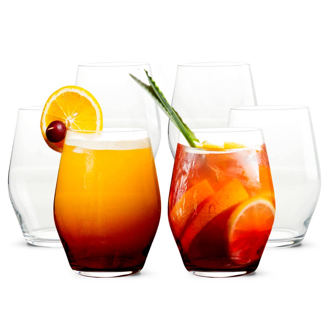 Sante Stemless Crystal Wine Glasses- (15oz) (1pc)