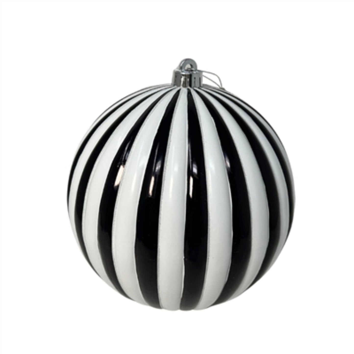 4” Black/White Striped Ornament