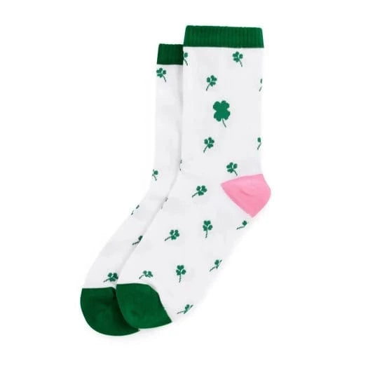 Womens Shamrock Socks Life is Socks Green Pink